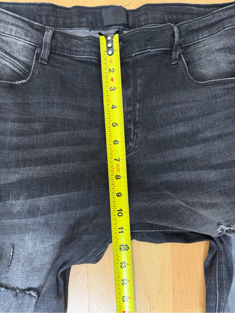 RTA Men’s Distressed Ripped Black Jeans Size 33 Logo Stretch - Picture 9 of 16